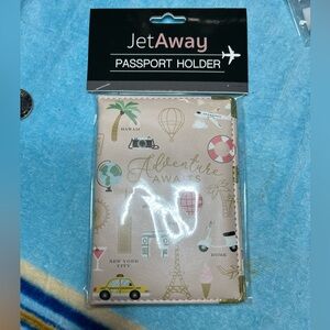 Away Adventure Awaits Passport Holder with Travel Icons NEW…Travel is calling!
